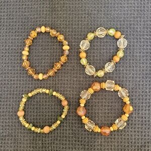 4 Elastic Band Beaded Bracelets